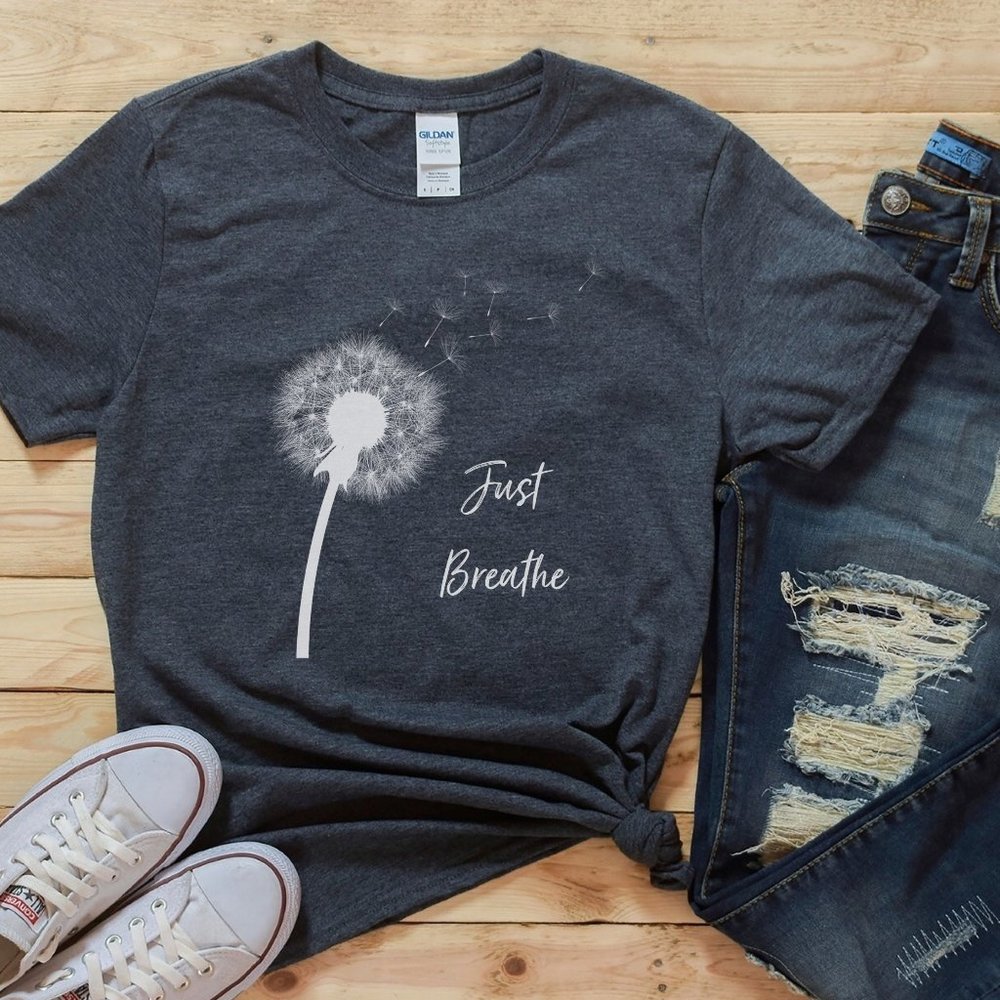 MEDITATION SHIRT, YOGA TEE, DANDELION NAMASTE GIFT